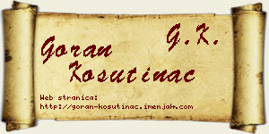 Goran Košutinac vizit kartica